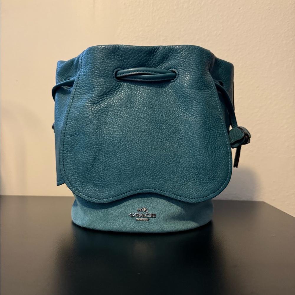 Turquoise Coach Petal Bag
